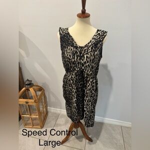 Speed Control Black and White Ruched Wrap Sundress